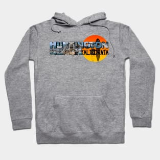 Huntington Beach California Big Letter with Sun Hoodie